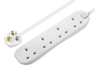 Masterplug Extension Lead 240V 4-Gang 13A White 5m (5015056353227) MSTBFG5