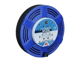 Masterplug Cassette Cable Reel 240V 10A 4-Socket Thermal Cut-Out Blue 15m (5015056360775) MSTLCT15104R