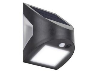 Masterplug Prysm Outdoor Solar Wall Light with PIR Motion Sensor - Black 600 Lumens (5015056747767) MSTSW30B40