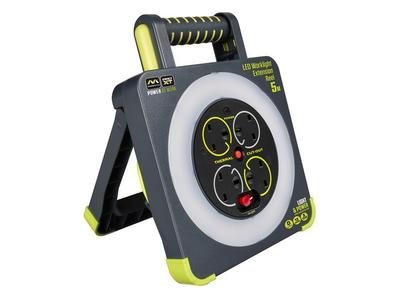 Masterplug Work Light Cable Reel 240V 13A 4-Socket 5m (5015056637501) MSTWLU05134