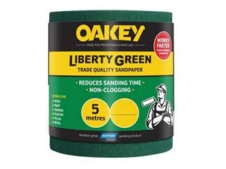 Oakey Liberty Green Sanding Roll 115mm x 5m Extra Coarse 40G (3157629664995) OAK30395