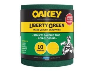 Oakey Liberty Green Sanding Roll 115mm x 10m Extra Coarse 40G (3157629665190) OAK33219