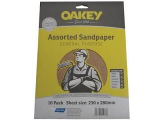 Oakey Glasspaper Sanding Sheets 230 x 280mm Assorted (10) (3157629722336) OAK58291