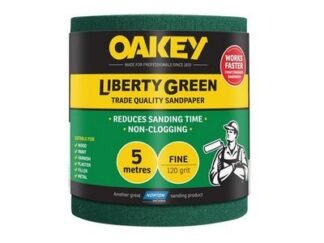 Oakey Liberty Green Sanding Roll 115mm x 5m Fine 120G (3157629664964) OAK63844