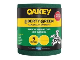 Oakey Liberty Green Sanding Roll 115mm x 5m Medium 80G (3157629664971) OAK63918