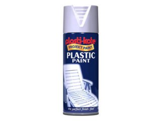 Plastikote Plastic Paint Spray White Gloss 400ml (5055018107710) PKT10607