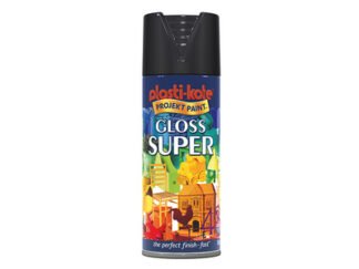 Plastikote Gloss Super Spray Black 400ml (0071915011009) PKT1100