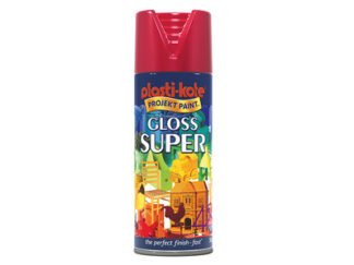 Plastikote Gloss Super Spray Bright Red 400ml (0071915011207) PKT1120