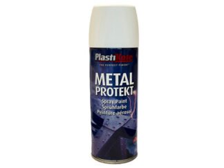 Plastikote Metal Protekt Spray Satin White 400ml (0071915178283) PKT1287