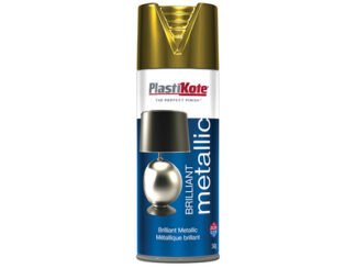 Plastikote Brilliant Metallic Spray Gold 400ml (5055018100049) PKT160
