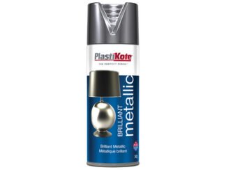 Plastikote Brilliant Metallic Spray Silver 400ml (5055018100056) PKT161