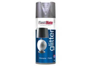 Plastikote Glitter Effect Spray Silver 400ml (5055018109196) PKT173