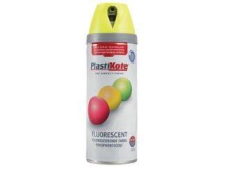 Plastikote Twist & Spray Fluorescent Yellow 400ml (5055018140526) PKT1901