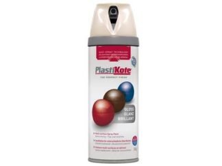 Plastikote Twist & Spray Gloss Antique White 400ml (5055018109554) PKT21103