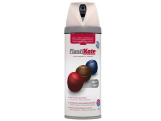 Plastikote Twist & Spray Matt Antique White 400ml (5055018109998) PKT23103