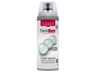Plastikote Twist & Spray Satin Clear Sealer 400ml (5055018109394) PKT24001