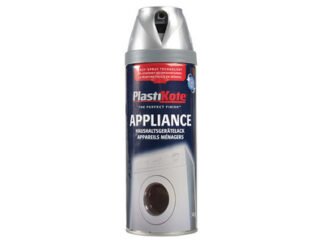 Plastikote Twist & Spray Appliance Enamel Satin Chrome 400ml (5055018164454) PKT26627