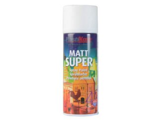 Plastikote Matt Super Spray White 400ml (0071915011078) PKT3100SE