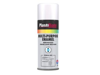 Plastikote Multi Purpose Enamel Spray Paint Gloss White 400ml (5055018109073) PKT60102