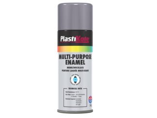 Plastikote Multi Purpose Enamel Spray Paint Gloss Grey 400ml (5055018109103) PKT60105