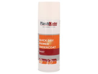 Plastikote Trade Quick Dry Primer Spray White 400ml (8711347255115) PKT71000