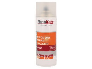 Plastikote Trade Quick Dry Clear Lacquer Spray Matt 400ml (8711347255177) PKT71003