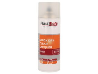 Plastikote Trade Quick Dry Clear Lacquer Spray Satin 400ml (8711347255191) PKT71004