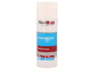 Plastikote Trade Stain Block Spray Paint White 400ml (8711347255498) PKT71019