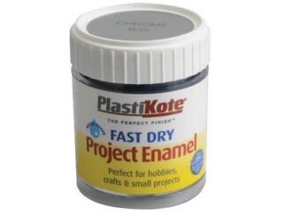 Plastikote Fast Dry Enamel Paint B35 Bottle Chrome 59ml (5055018107406) PKTB35W