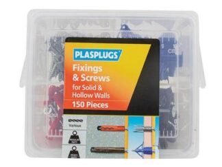 Plasplugs Fixings & Screws Kit for Solid & Hollow Walls, 150 Piece (5010047002375) PLAKMIX150