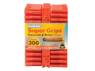 Plasplugs RP 187 Solid Wall Super Grips™ Fixings Red (300) (5010047101870) PLARP187
