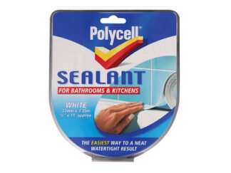 Polycell Sealant Strip Kitchen / Bathroom White 22mm (5010567167011) PLCSSBKWH22