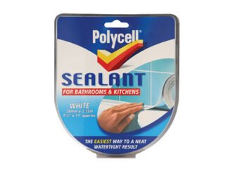 Polycell Sealant Strip Kitchen / Bathroom White 41mm (5010567171018) PLCSSBKWH41