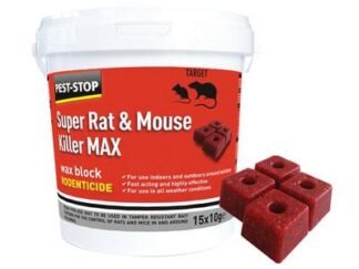 Pest-Stop (Pelsis Group) Super Rat & Mouse Killer MAX Wax Blocks (5014055004017) PRCPSWB03