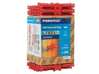 Rawlplug Red UNO® Plugs 6 x 28mm (Pack 288) (5010445685255) RAW68525