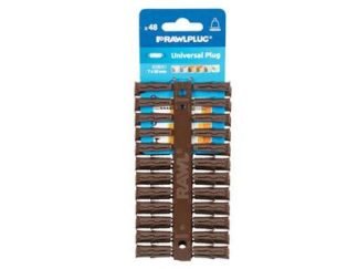 Rawlplug Brown UNO® Plugs 7 x 30mm (Card 48) (5010445685552) RAW68555