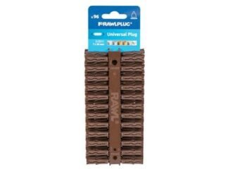 Rawlplug Brown UNO® Plugs 7 x 30mm (Card 96) (5010445685606) RAW68560