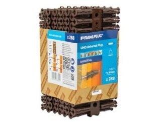 Rawlplug Brown UNO® Plugs 7 x 30mm (Pack 288) (5010445685651) RAW68565