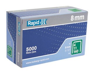 Rapid 140/8 8mm Galvanised Staples (Box 5000) (7313469140075) RPD1408B5