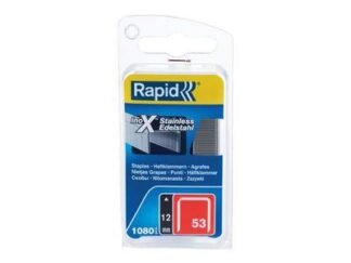 Rapid 53/12B 12mm Stainless Steel Fine Wire Staples (Box 1080) (3221631095129) RPD40109512