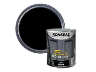 Ronseal 10 Year Weatherproof Wood Paint Black Gloss 750ml (5010214887729) RSL38772 *Restrictions - See Description*