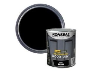 Ronseal 10 Year Weatherproof Wood Paint Black Satin 750ml (5010214887866) RSL38786 *Restrictions - See Description*