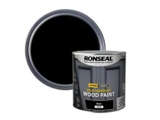 Ronseal 10 Year Weatherproof Wood Paint Black Satin 2.5 litre (5010214887941) RSL38794 *Restrictions - See Description*