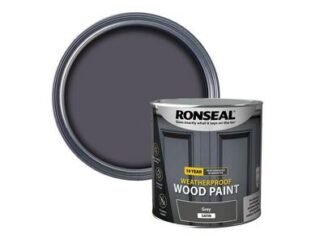 Ronseal 10 Year Weatherproof Wood Paint Grey Satin 2.5 litre (5010214887965) RSL38796 *Restrictions - See Description*