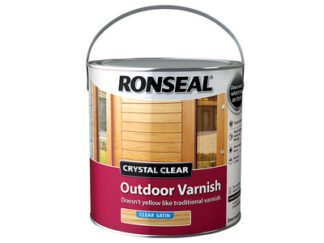 Ronseal Crystal Clear Outdoor Varnish Satin 2.5 litre (5010214873661) RSLCCODVS25L *Restrictions - See Description*