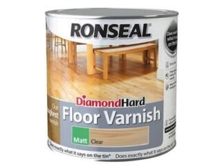 Ronseal Diamond Hard Floor Varnish Matt 2.5 litre (5010214875399) RSLDHFVM25L *Restrictions - See Description*