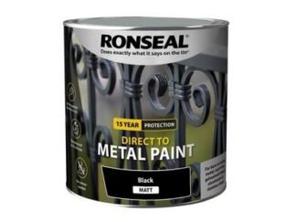 Ronseal Direct to Metal Paint Black Matt 2.5 litre (5010214892143) RSLDTMBM25L *Restrictions - See Description*