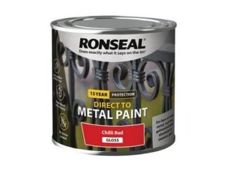 Ronseal Direct to Metal Paint Chilli Red Gloss 250ml (5010214891931) RSLDTMCRG250 *Restrictions - See Description*