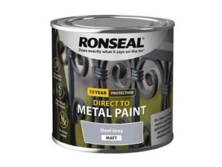 Ronseal Direct to Metal Paint Steel Grey Matt 250ml (5010214891894) RSLDTMSGM250 *Restrictions - See Description*