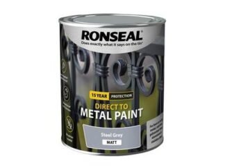 Ronseal Direct to Metal Paint Steel Grey Matt 750ml (5010214892068) RSLDTMSGM750 *Restrictions - See Description*